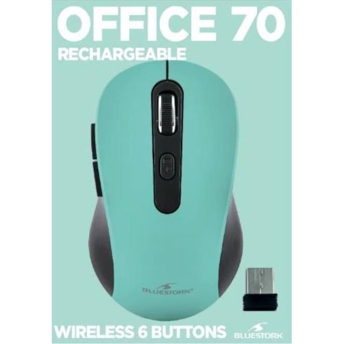 Wireless Mouse - Bluestork - Office 70 - Rechargeable - Black/grey