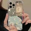 Sun Moon Pattern Phone Case For iPhone 11 12 13 14 15 16 17 Pro Max XS X XR 7 8 Plus Make Up Mirror Shockproof Soft Cover