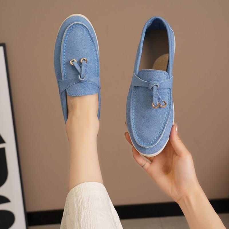 

Casual Women s Singles Shoes Spring and Autumn One-foot Shoes Lazy Person s Bean Shoes 40 светло-синий