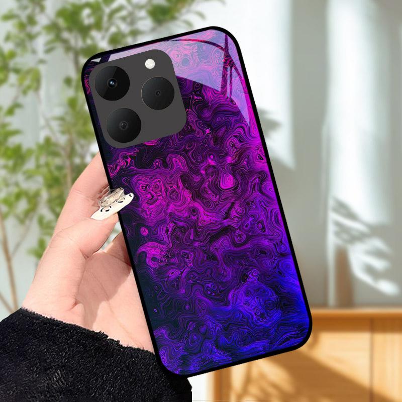 Für Realme 15T 5G Hülle Luxus Mode Bemalt Stoßfest Gehärtetes Glas Handyhülle Für Realme15T 15 T Hülle Schale RMX5111 Capa