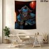 Creepy Clown Tapestry Spooky Room Tapestry Background Cloth Fashion Print Atmospheric Background Cloth Wall Decoration Christmas Gift