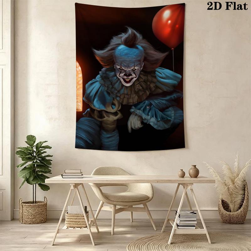 Creepy Clown Tapestry Spooky Room Tapestry Background Cloth Fashion Print Atmospheric Background Cloth Wall Decoration Christmas Gift