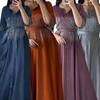 Matte Fabric Formal Dress with Rhinestone Embellishments