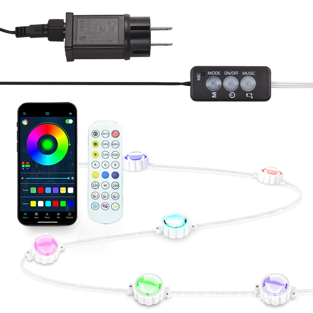 Permanent Outdoor Lights BT Connection 98FT with 72 LED Lights RGB Eaves Lights Button/App/Remote