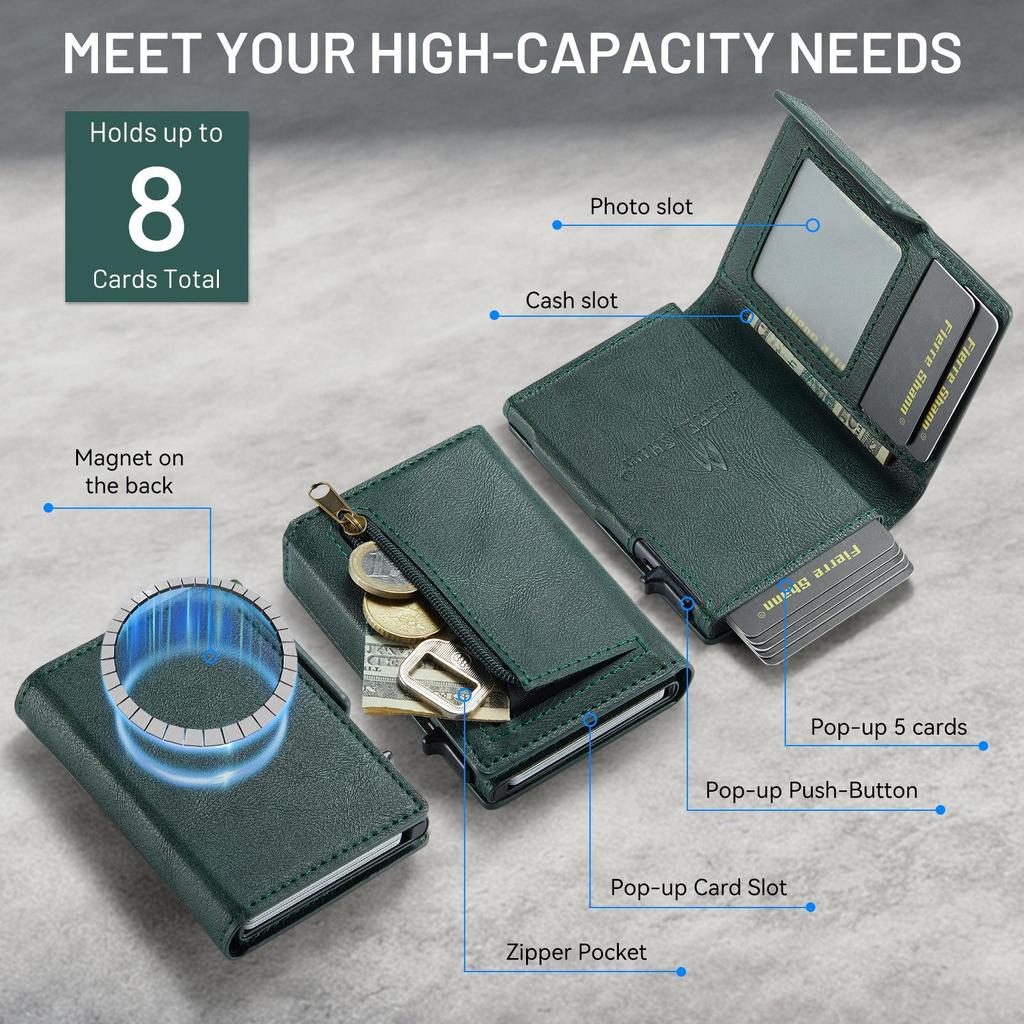 RFID Anti-Theft Aluminum Pop-Up Multi-Card Holder for Men