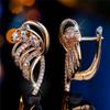 Charm Female Small Angel Wing Hoop Earrings Vintage Gold Color Simple Wedding  For Women
