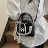 New lace bow shoulder bag spring and summer atmosphere messenger bag sweet and cute convenient handbag