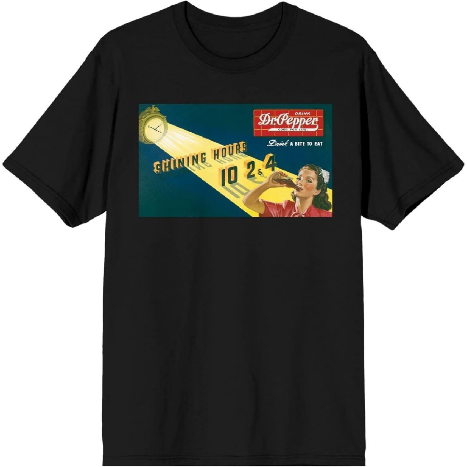 Мужская черная футболка Dr Pepper Shining Hours Винтажная реклама S