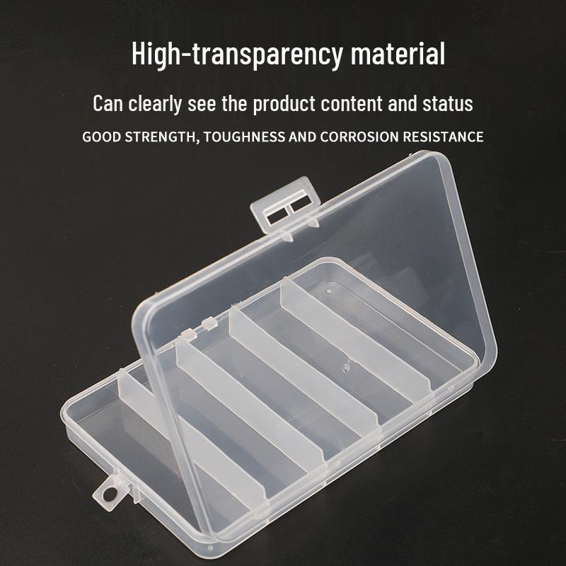 Transparent 5-Compartment Fishing Gear Lure Box for Baits and Hooks