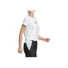adidas Solid Color Logo Print Crew Neck T-Shirt Women Tops White HF2475