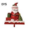Christmas Stocking Holder Resin Snowman Santa Claus Xmas Decor Holiday Home Party Decoration for Indoor Counter Window Fireplace