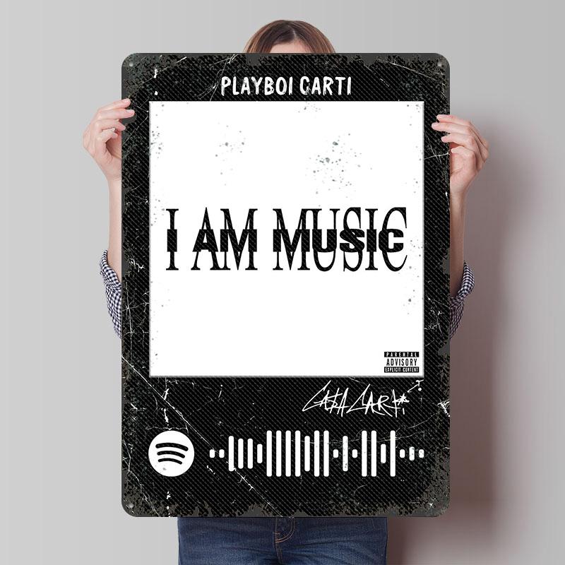 Playboi Carti IO SONO MUSICA Poster in Latta Personalizzato Arte da Parete Segni Metallici Vintage Retro per Ornamenti Decorazione Stanza Casa At