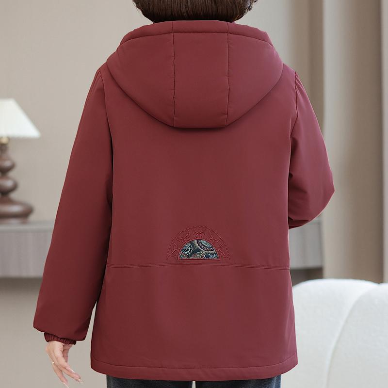 Plus Size XL-6XL Middle Age Women's Short Down Jackets Winter Parkas Hooded Embroidery Elegant Loose Thick Warm Down Coats Woman Outerwears