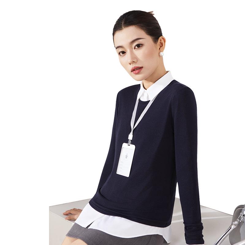 Tencel Wool Collar Base Shirt: Silk-Like, Light, Warm, Round Neck, Knitted Long Sleeve Top for Autumn/Winter Women.
