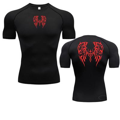 Camiseta de ginástica de verão com fundo elástico de secagem rápida, estampa de anime masculina, compressão, fitness, musculação, corrida, esportes, top S-3XL