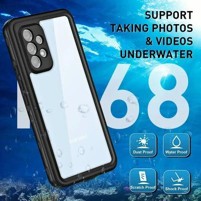 For Samsung A35 A25 A55 A15 A54 A34 A24 A14 A04S A53 A13 A03S A32 5G IP68 Waterproof Clear Phone Case Underwater PC+TPU Shell