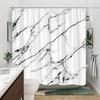 Elegant Marble Shower Curtain, White with Black Veins, Luxurious Design,  Ideal for Bathroom Decor & Housewarming Gift