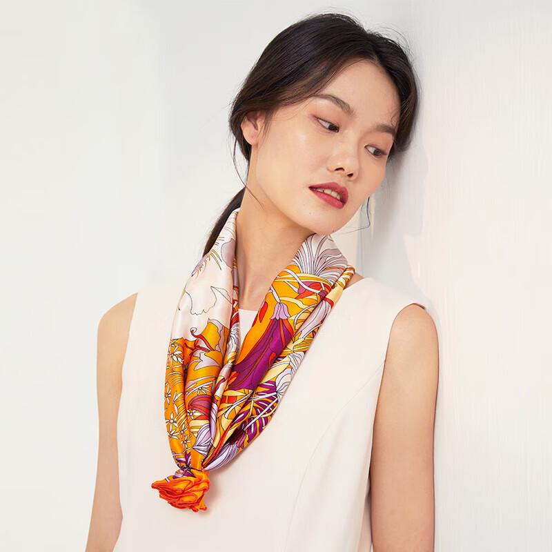 Aurora Patterned Mulberry Silk Scarf