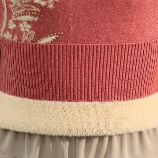 Herbst Winter Damen Nerzfleece Pullover Locker Übergröße Pullover Bestickt Pullover Fleece Verdickt Beflockt Strickoberteile