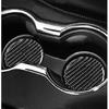 For Ford Mustang 2015- Cup Holder Coasters Pad Waterproof Real Carbon Fiber