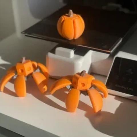 Desktop Decoration Mecha Pumpkin Desktop Ornament 3D Printed Mini Model Assembly Transforming Toy Realistic Fun Gift