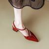 Retro Versatile Bag Head Light Mouth Thick Heel Empty Shoes Summer 2025 New French Silver Middle Heel Hollow Pointed Sandals