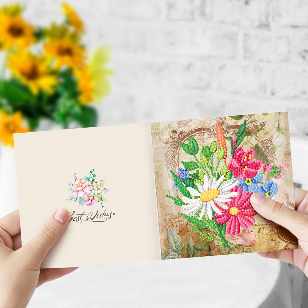 8pcs DIY Diamond Painting Greeting Card Set Diamond Art Greeting Cards Diamond Art Handmade Cards for Festivals and Celebrations