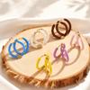 Multi-colored Stainless Steel Hoop Earrings,Elegant Geometric Earrings for Women,Female Jewelry Party Gifts