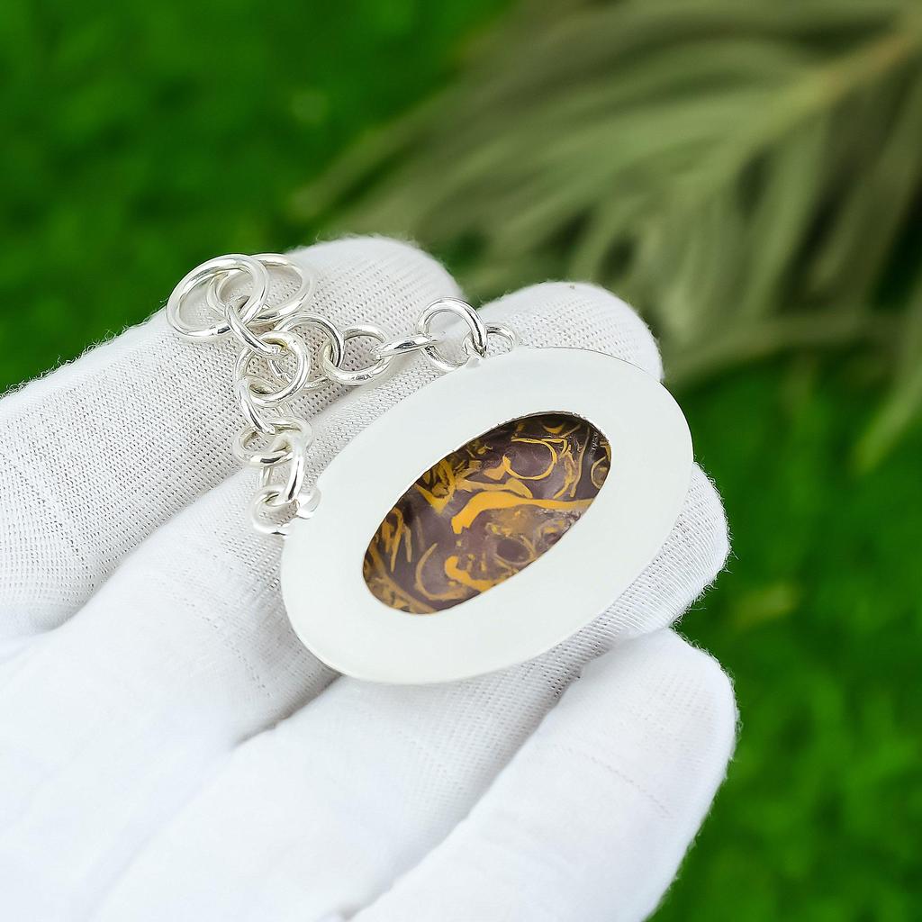 Natural Mariam Jasper Gemstone Jewelry 925 Sterling Silver Pendant For Women