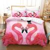 New Bedding 3D Digital Home Textiles Sheet Kit Three-Piece Set Fiery Warm Winter Flamingo