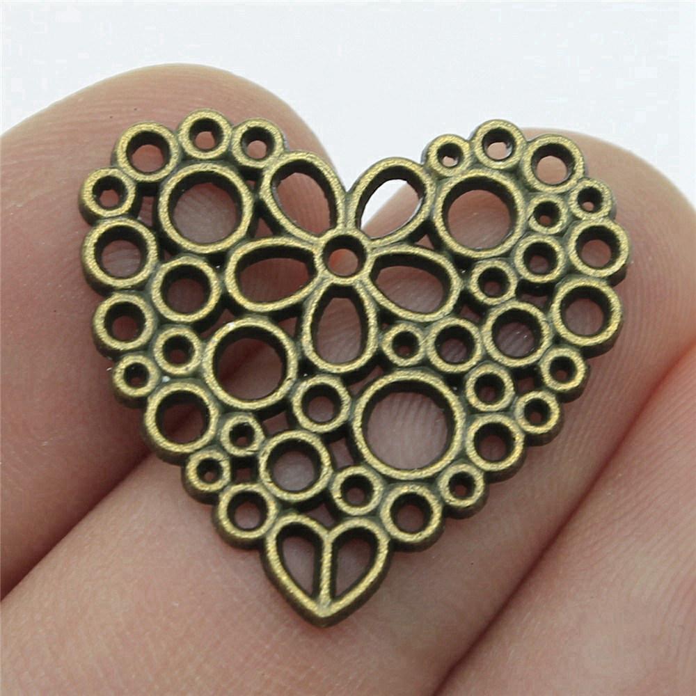 Heart Connectors Love Symbol Antique Bronze Zinc Alloy Jewelry Making DIY Jewelry Making Style Pendant Connectors