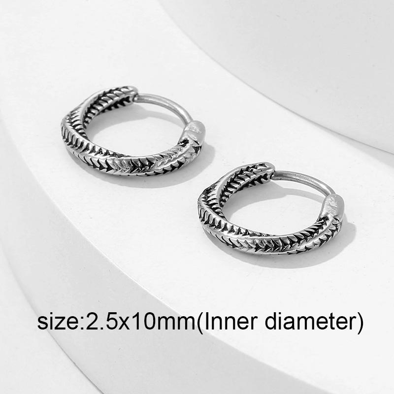 1 Paar Mehrstil Nicht verblassende Kleine Runde Creolen Für Männer Frauen Edelstahl Gotisch Retro Ohrring Ohrbügel Schmuck