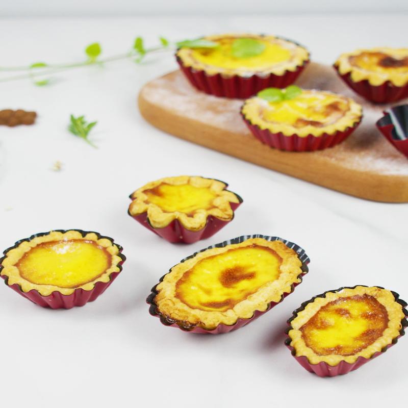 Muffin Cup Carbon Steel Egg Tart Molds Mini Non-Stick Cake Mold Reusable Creative Tartlet Baking Mold Pizza Pan