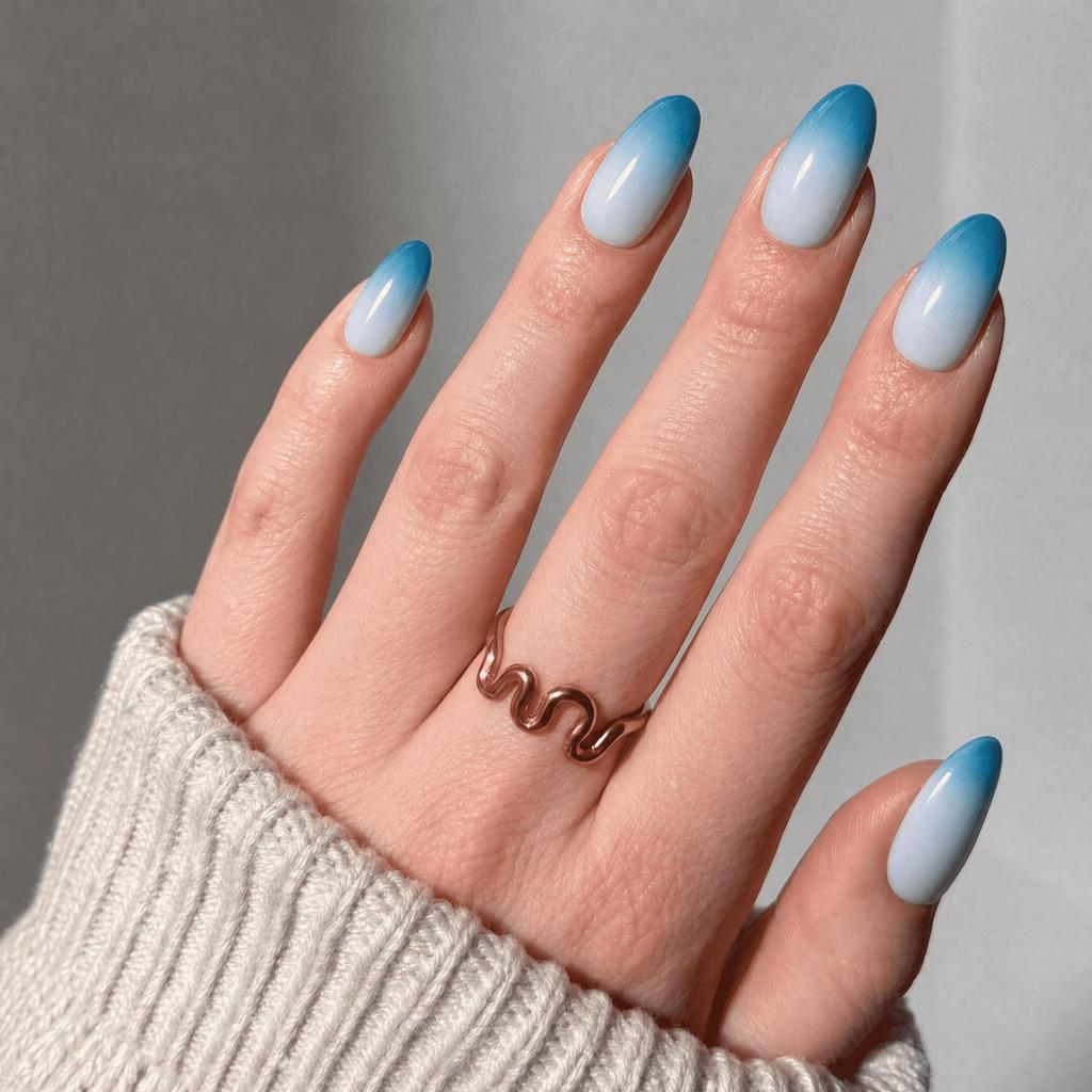 Hochwertige tragbare künstliche Nägel im Mandel-Nude-French-Stil – mittellange und lange Nagelspitzen