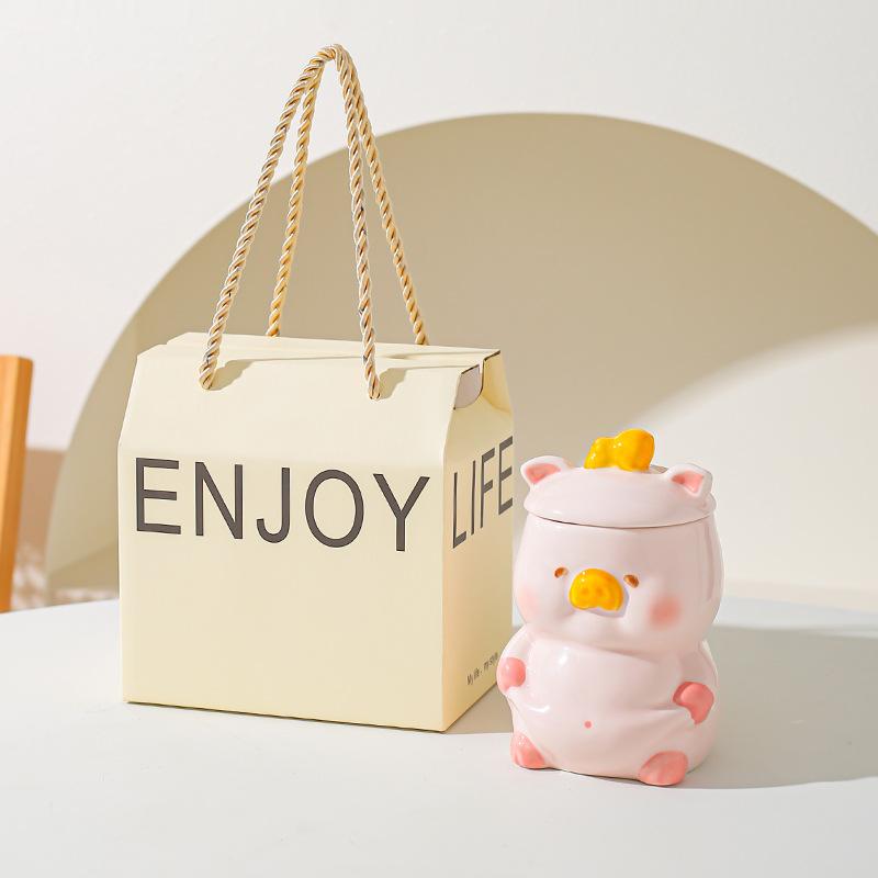 Kreatywny Uroczy Kreskówkowy Ceramiczny Kubek Prezent Kubek dla Dziewczyny Personalizowany Kubek do Kawy Kubek do Wody Kubek dla Pary Kubek Śniadaniowy