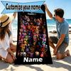 Custom Name Personalized Five Nights At Freddy's Print Beach Towel, for Trip Camping Beach Party Home Decor, Birthday Gift for Family & Friends