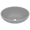 VidaXL Lavabo Ovale de Luxe Vasque à Poser de Toilette Lave-mains de Salle de Bain Cuisine Maison Intérieur Gris Clair Mat 146927