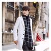 Men S Korean Style Slim Fit Solid Stand Collar Single Breasted Casual Woolen Overcoat