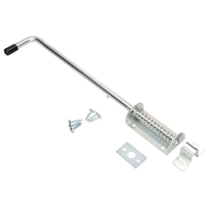 Verrou De Porte KOTARBAU Verrou De Porte Coulissante Avec Ressort, Fabriqué En Argent Inoxydable, Poignée En Caoutchouc, 400 Mm