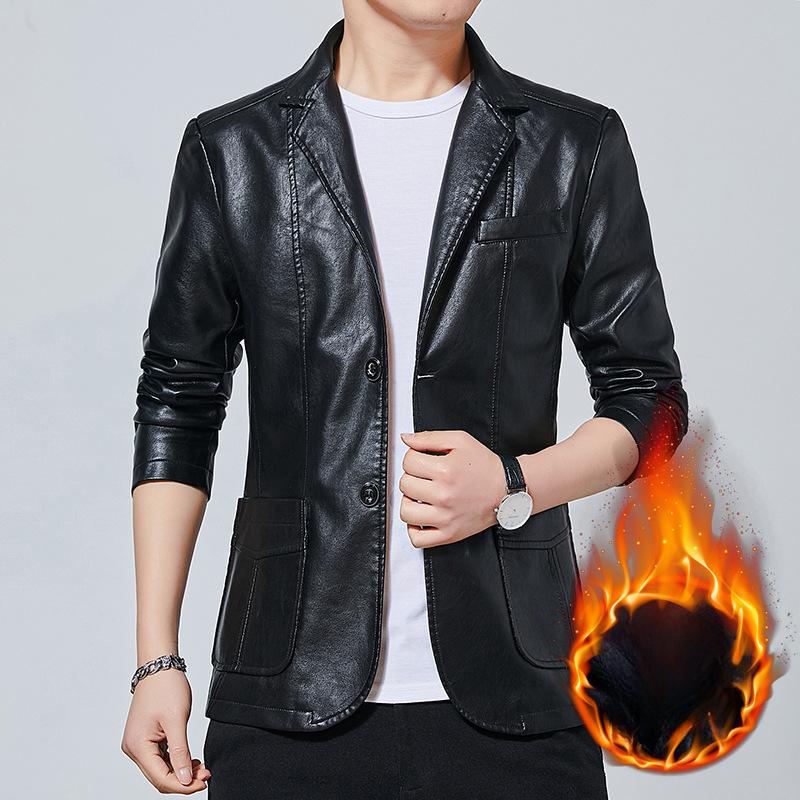 Leather Jacket Men's Jacket Autumn and Winter Motorcycle Leather Jacket Large Size Jacket for Men