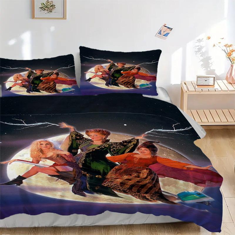 Witches Moon Print 3Pcs Bedding Setduvet Cover With 2 Bedropillowcase Home Birthday Gift