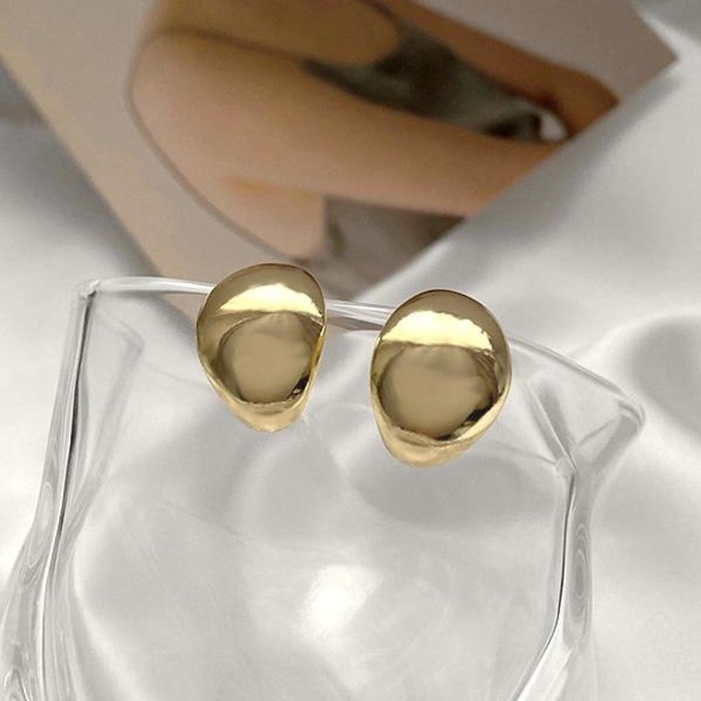 Women's Daily Crescent Glossy Stainless Steel Earrings