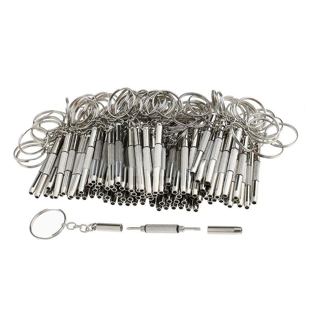 

Puntos 100 шт. многофункциональные 3 в 1 отвертки для очков ремонтные инструменты с брелком one size