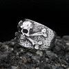 Punk Vintage Stainless Steel Pirate Skull Ring For Men Biker Hip Hop Jewelry Gift High Quality Fashion Accessories