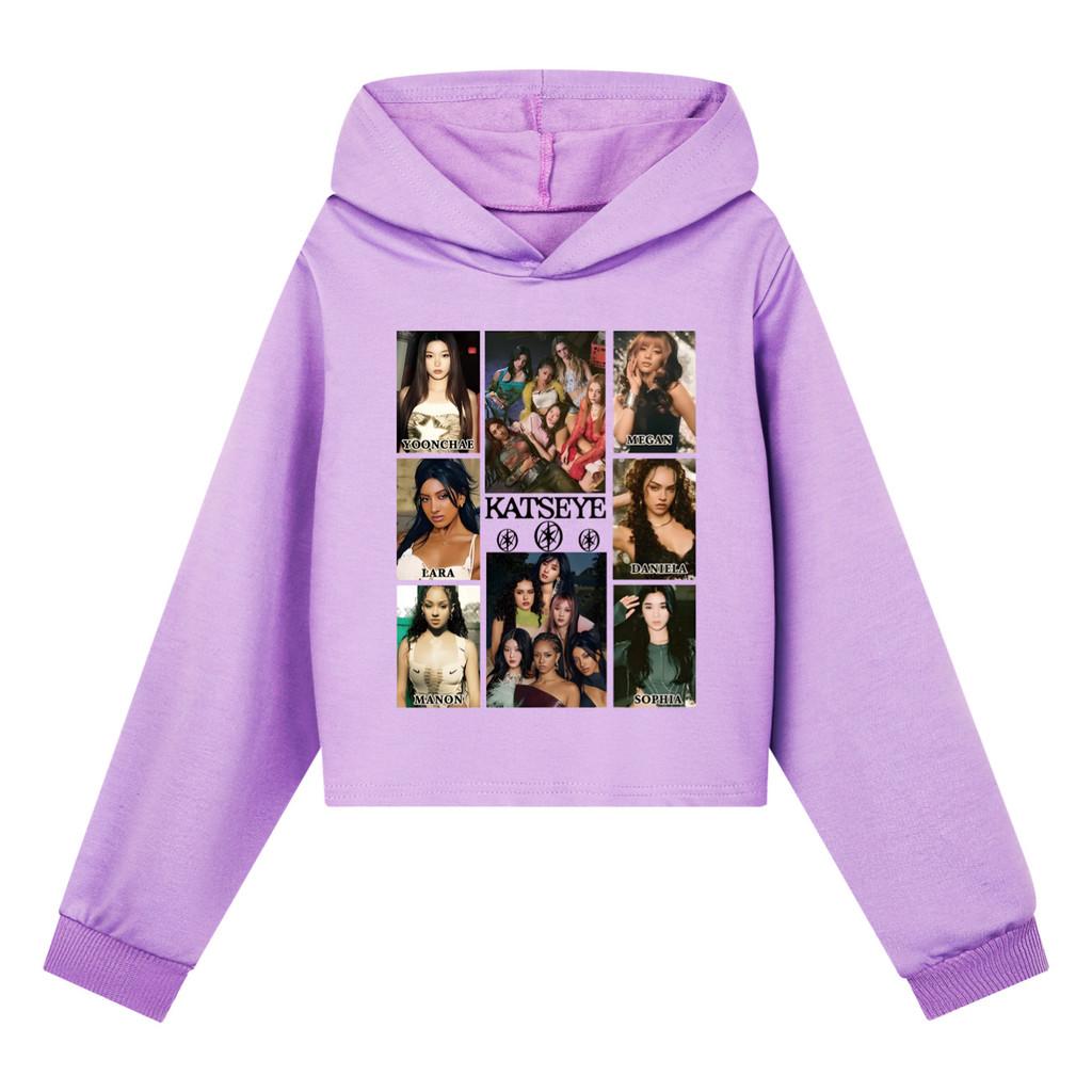 5352 Kids Girls KATSEYE Printed Casual Cotton Long Sleeves Hoodies