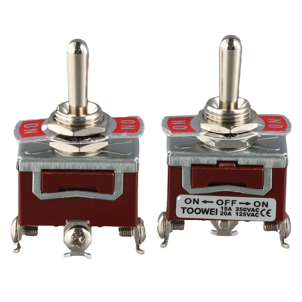 2Pcs 250V Rocker Toggle Switch 15A ON/Off/ON Heavy Duty Rocker Switches Auto