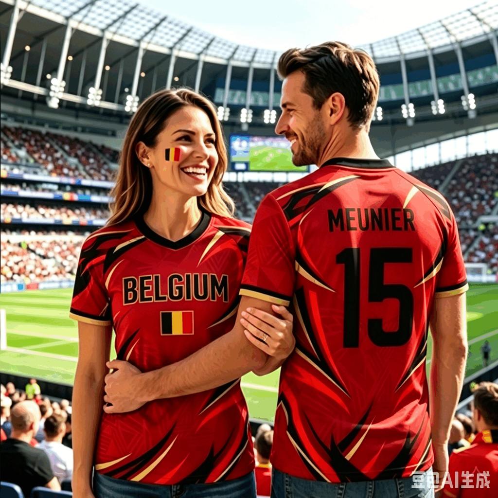 2026 Maglietta da Calcio Estiva Belgio Top Maglia da Calcio T-shirt Abbinamento Familiare Traspirante Uomo Donna Maniche Corte Top