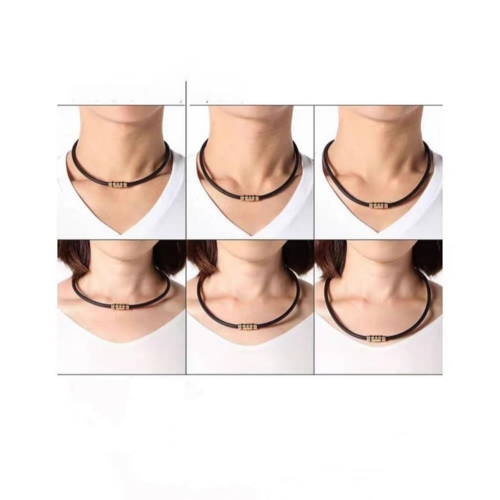 [FUANNA] Magnetische Halskette, Germanium Antistatisch, Antistatisches Silikon, Modisch, Beliebt, Sportlich, Business-Design (Roségold, 45cm)