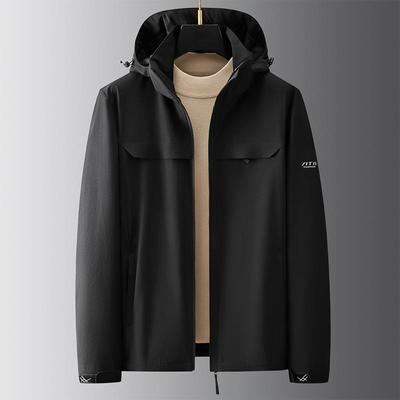 Autumn Men's Regular Simple and Versatile Loose Casual Waterproof Tops for Middle-aged and Elderly Men