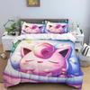 New Pokémon Jigglypuff print three-piece bedding set, including 1 duvet cover and 2 pillowcases, suitable for adults and childre